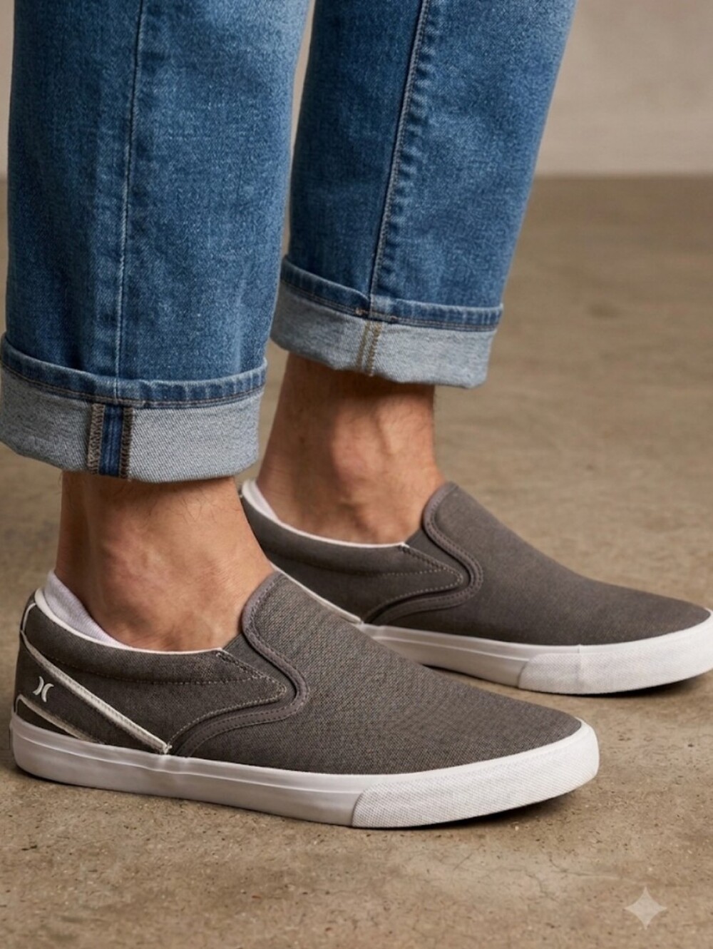 Mens Hurley Arlo Slip Ons Sz 13 Gray